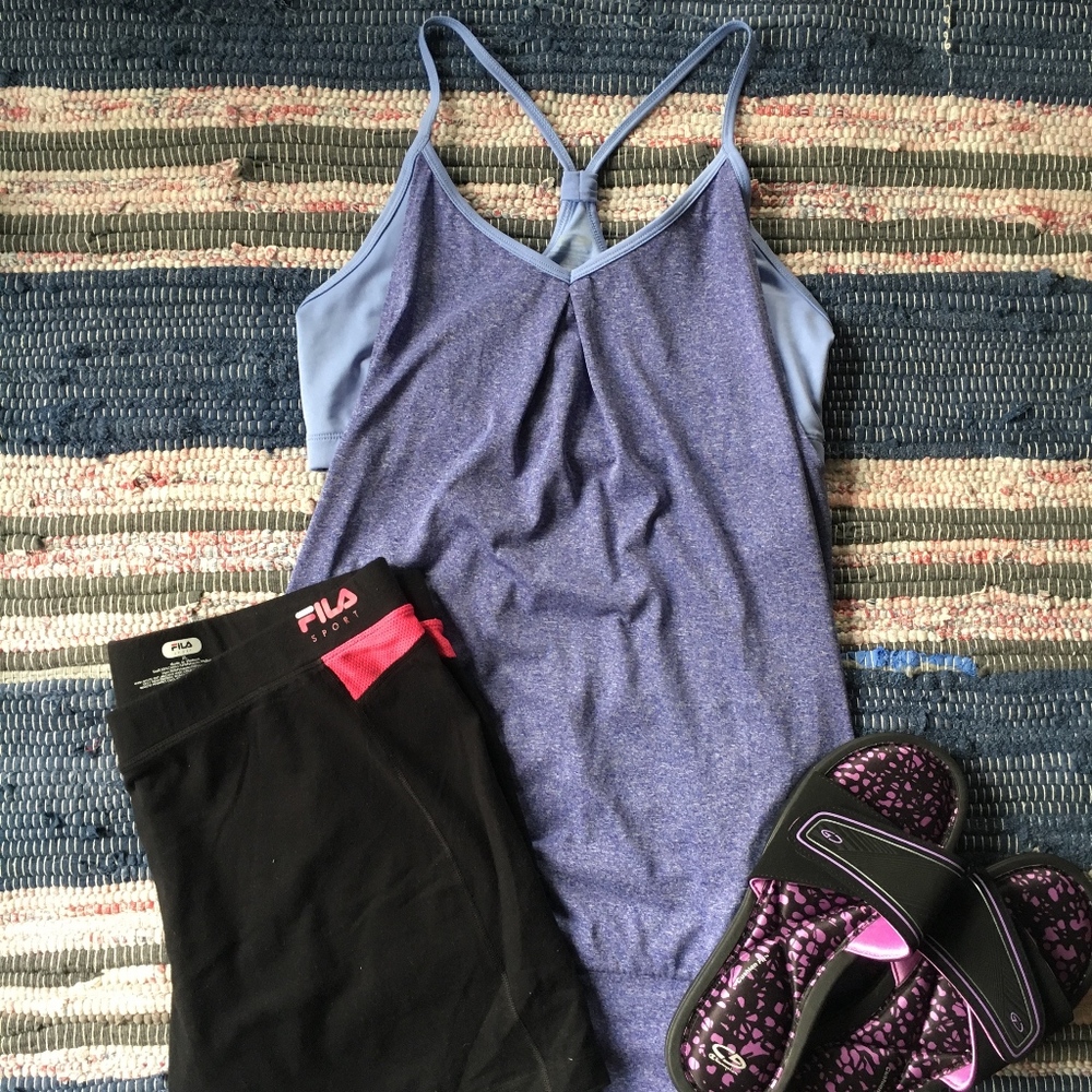 NWOT Flowy Athletic Tank with Built-In Sports Bra